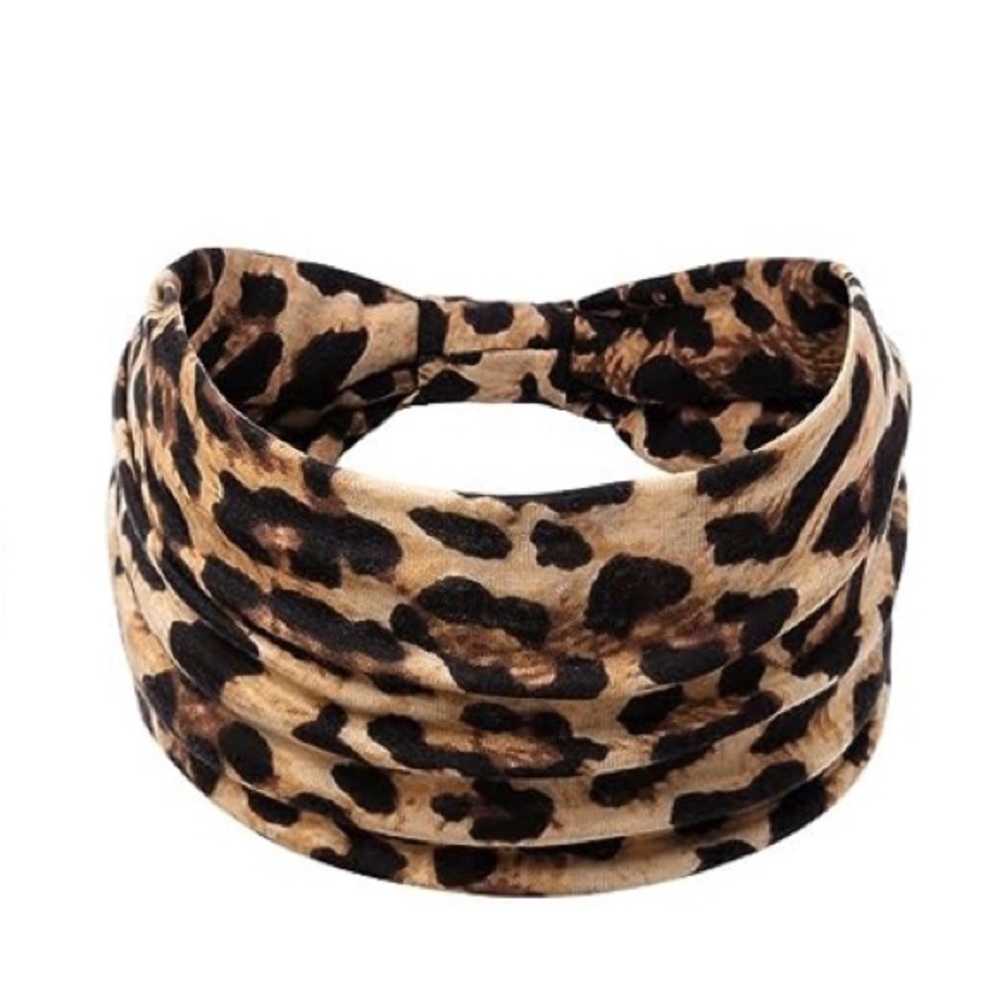 Brand New Women's Wide Head Bands Non Slip Boho Women’s Hair Band Cheetah.